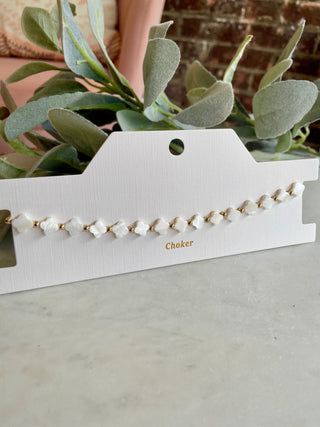 Pearl Clover Choker Necklace