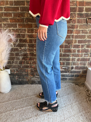 Cici High Rise Straight Jeans