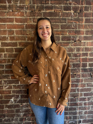 Zoey Button-Up Shirt | Brown