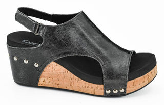 Carley Wedges | Black Crackle
