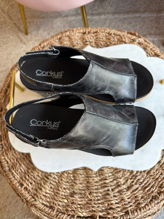 Carley Wedges | Black Crackle