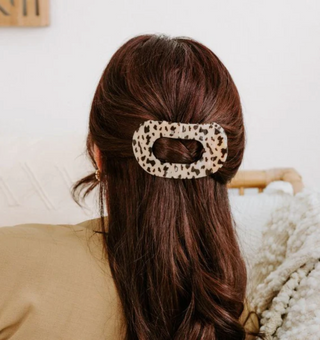 Blonde Tortoise Large Flat Round Clip