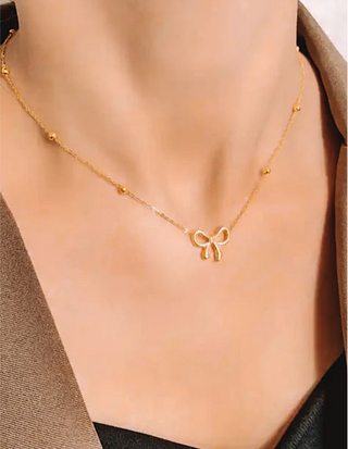 Gold Bow Necklace