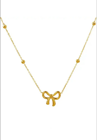 Gold Bow Necklace