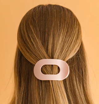 Pearly Pink Small Flat Round Hair Clip