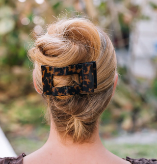 Tortoise Large Flat Rectangle Hair Clip