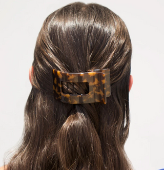 Tortoise Small Flat Rectangle Hair Clip