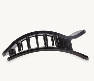 Jet Black Medium Flat Rectangle Hair Clip