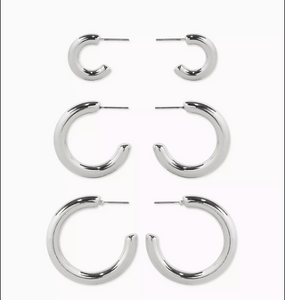 Lightweight Silver Hoop Set