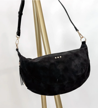 Netty Nubuck Crossbody | Black