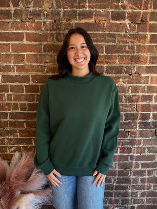 Ryder Mock Neck Sweatshirt | Hunter Green