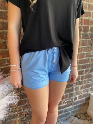 Solid Dusty Blue Everyday Shorts