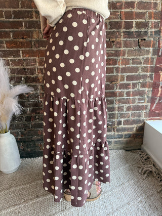 Lexi Polka-Dot Maxi Skirt