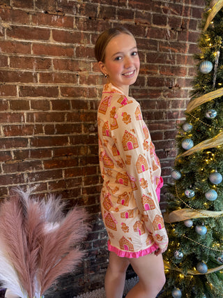 Gingerbread Wonderland Ruffle Pajama Set