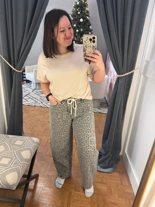 Kate Leopard Barrel Jeans