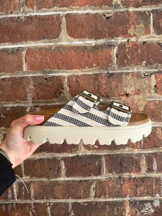 Rumor Has it Sandals | Black Natural Stripe