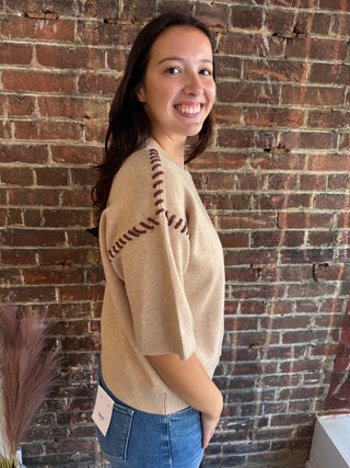 Caroline Sweater Top | Oatmeal