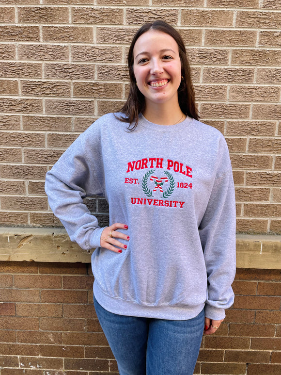 North Pole University Embroidered Sweatshirt