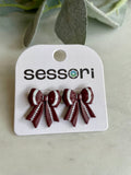 Touch of Cheer Football Bow Earrings