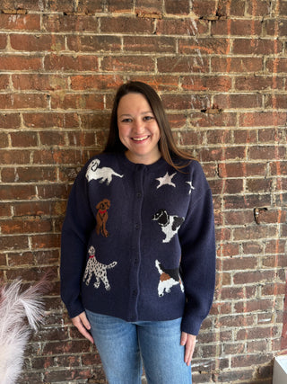 Dog Knit Sweater Cardigan