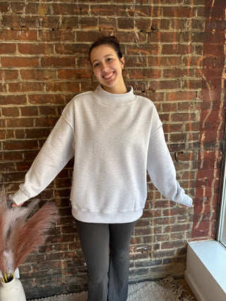 Mockneck Sweatshirt | Ash Grey