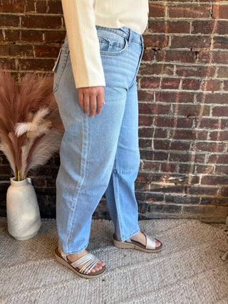 Kate Light Wash Barrel Jeans