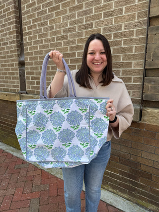 Hydrangea Printed Tote Bag