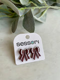 Touch of Cheer Football Bow Earrings