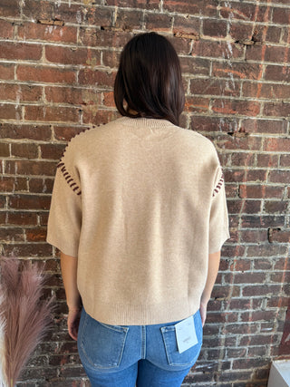 Caroline Sweater Top | Oatmeal