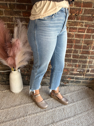 Victoria High Rise Straight Crop Jeans