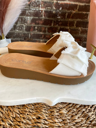 Spray Tan Sandals | White Canvas