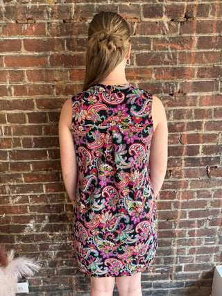 Lizzy Tank Dress | Black Paisley