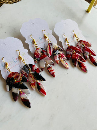 Red & Black 3-Tiered Dangles