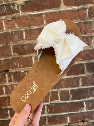 Spray Tan Sandals | White Canvas