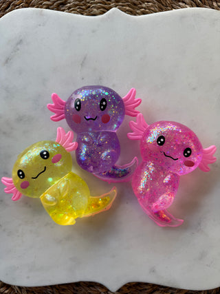 Squishy Glitter Axolotl Toy