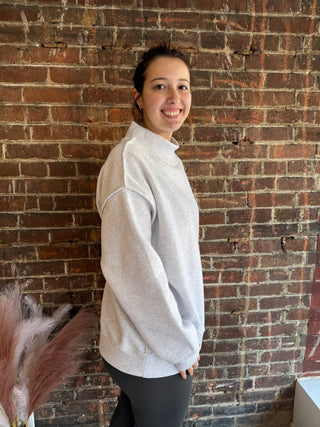 Mockneck Sweatshirt | Ash Grey