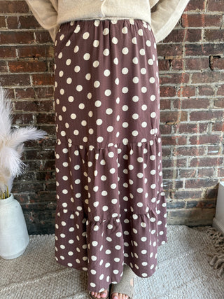 Lexi Polka-Dot Maxi Skirt