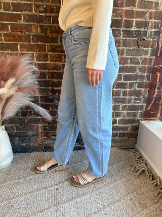 Kate Light Wash Barrel Jeans