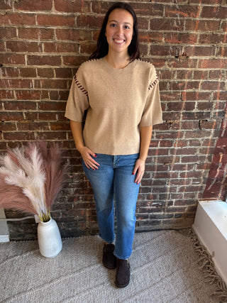 Caroline Sweater Top | Oatmeal
