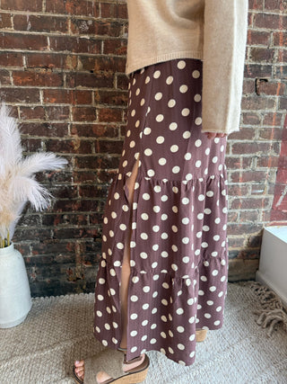 Lexi Polka-Dot Maxi Skirt