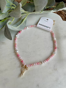 Blushing Beauty Coquette Bead Pearl Necklace