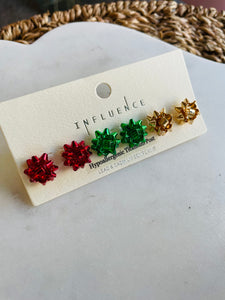 Christmas Bow Earring Set