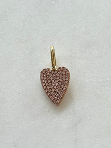 Moody Heart Charm | Mini Gold / Pink