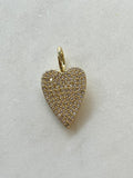 Moody Heart Charm | Gold / Clear Crystals