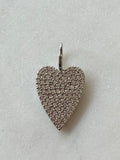 Moody Heart Charm | Silver / Clear Crystals