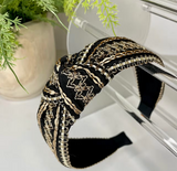 Gold Stitched Knot Headband