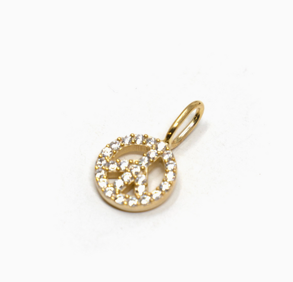 Peace and Love Charm | Gold