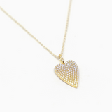 Moody Heart Charm | Gold / Clear Crystals