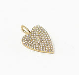 Moody Heart Charm | Gold / Clear Crystals