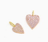 Moody Heart Charm | Gold / Pink Crystals